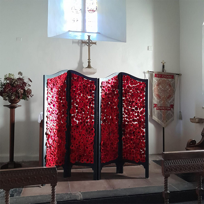 Poppies are on display at Cheriton Church.